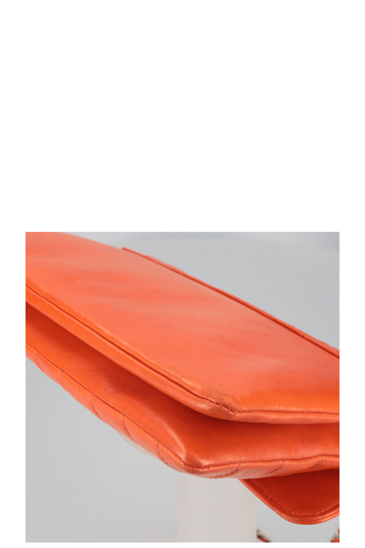 CHANEL Chocolate Bar 2.55 Turnlock Bag Orange