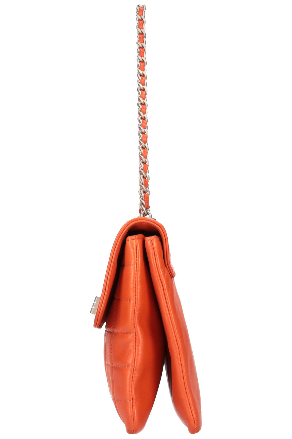 CHANEL Chocolate Bar 2.55 Turnlock Bag Orange