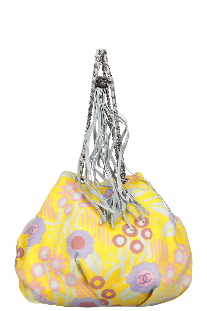 CHANEL Bucket Bag Floral Satin 2003 Summer