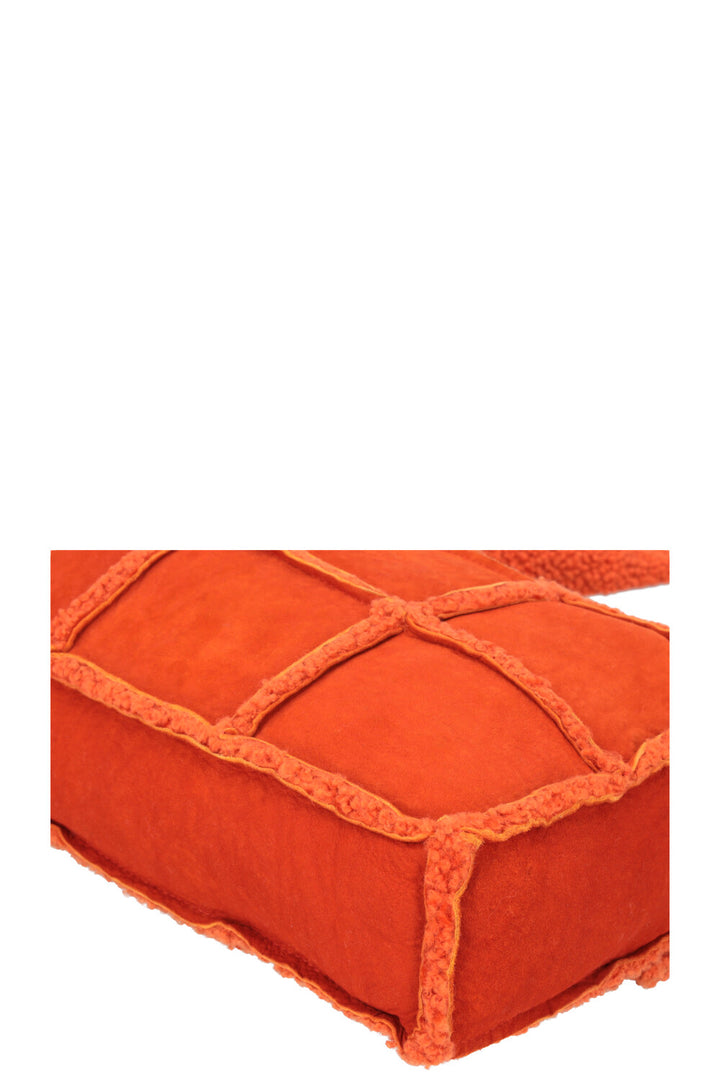 CHANEL Mini Turnlock Bag Shearling Suede Orange
