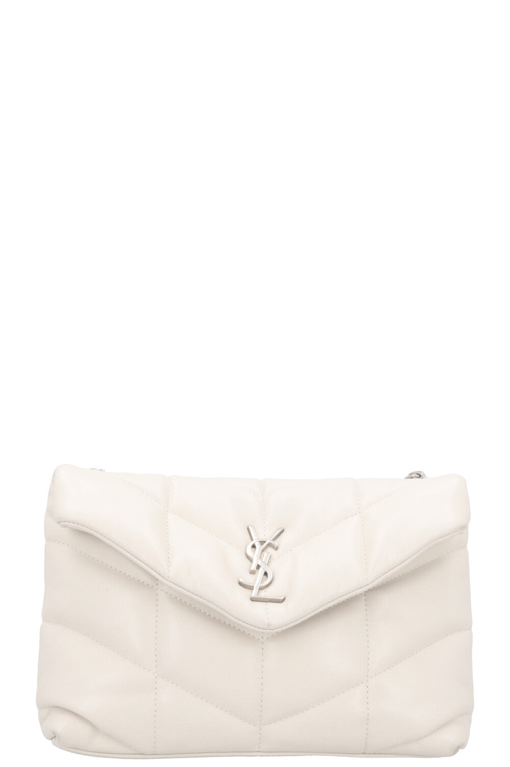 SAINT LAURENT Toy Puffer Crossbody Bag Blanc Vintage