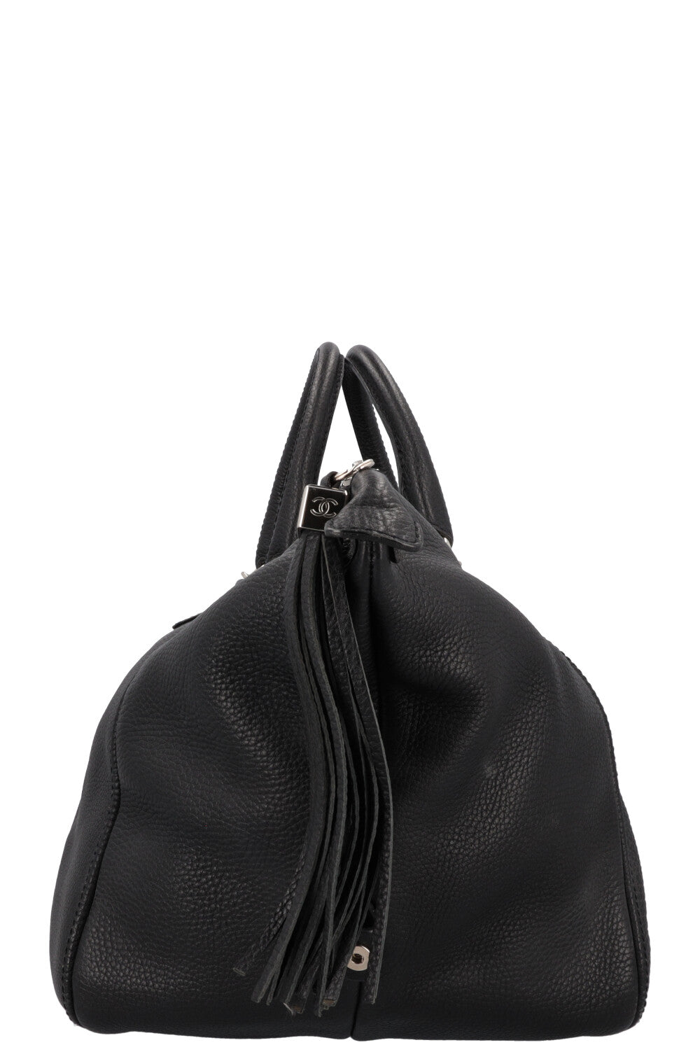 CHANEL Lax Tassel Bag Leather Black