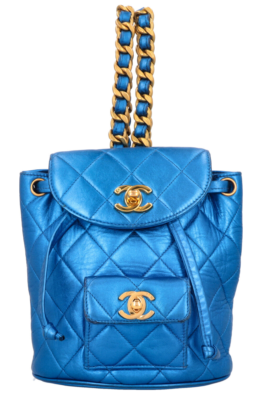CHANEL Duma Mini Backpack Metallic Blue