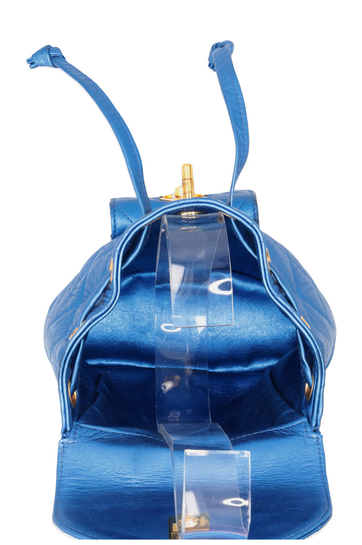 CHANEL Duma Mini Backpack Metallic Blue