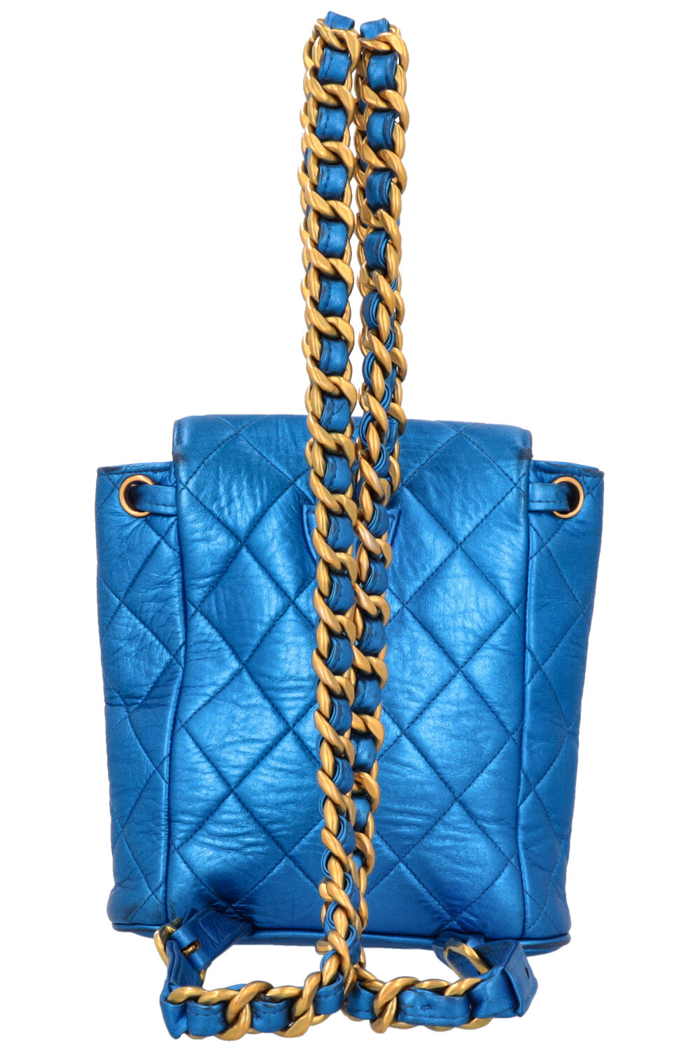 CHANEL Duma Mini Backpack Metallic Blue