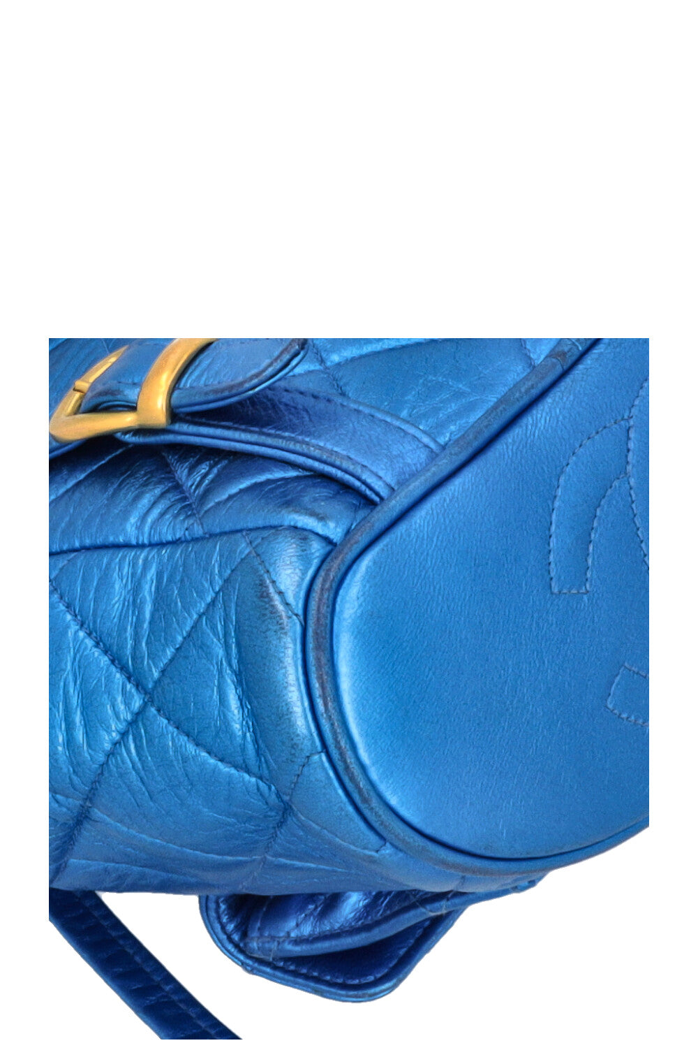 CHANEL Duma Mini Backpack Metallic Blue