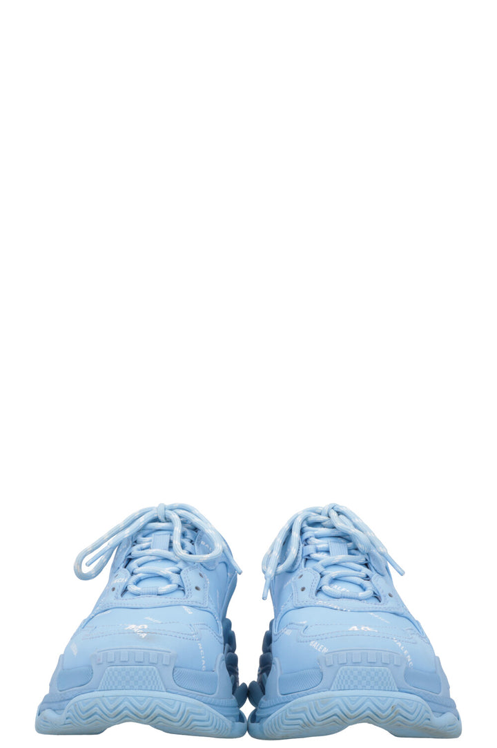 BALENCIAGA Triple S All Over Logo Sneaker Babyblue