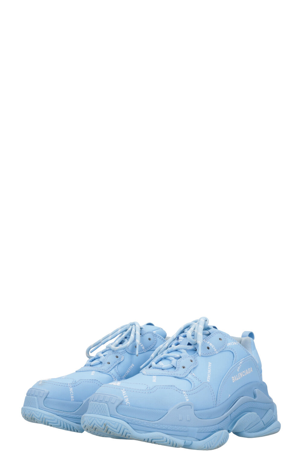 BALENCIAGA Triple S All Over Logo Sneaker Babyblue