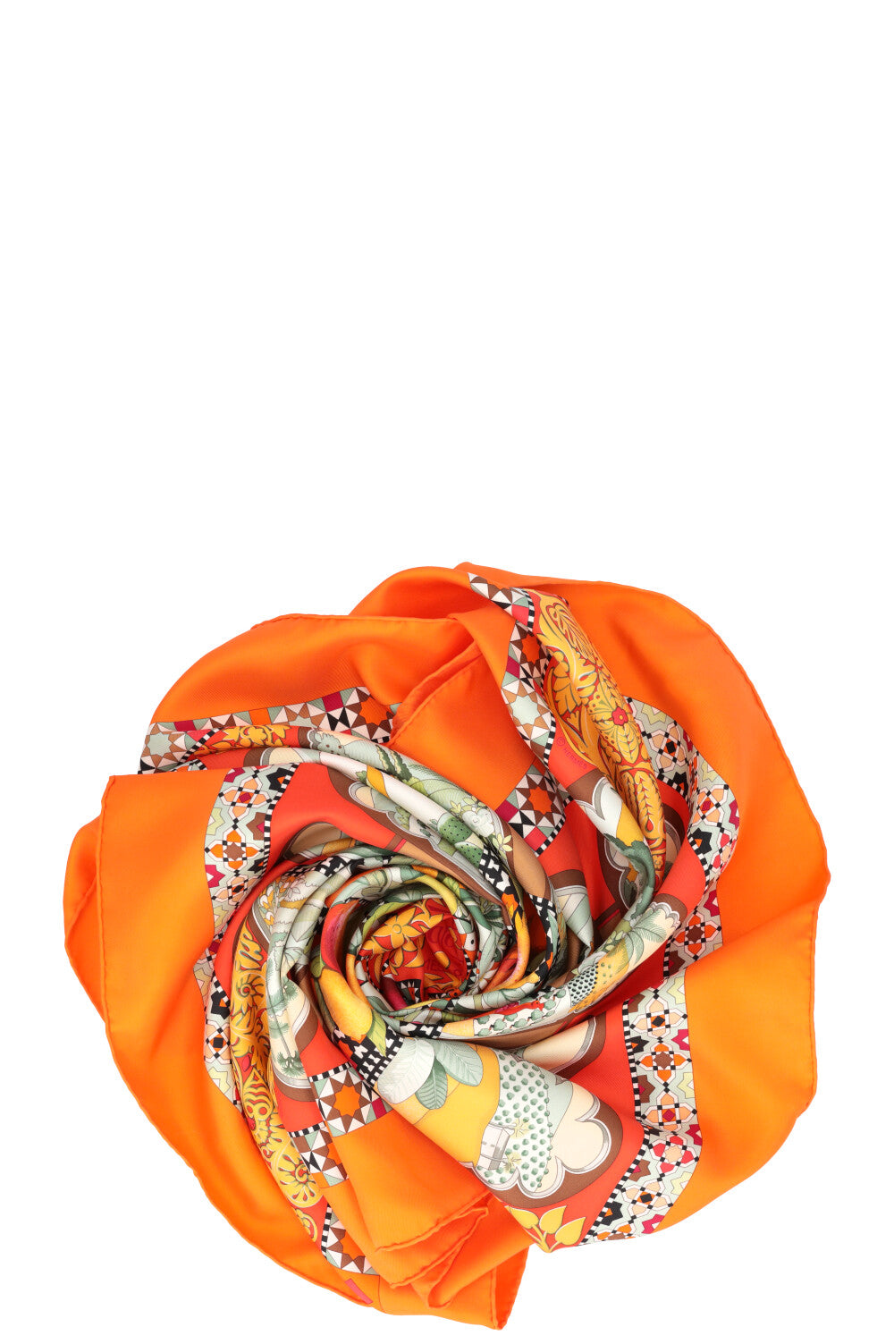 HERMÈS Carré 90 Les Jardins d`Andalousie Orange Silk – REAWAKE