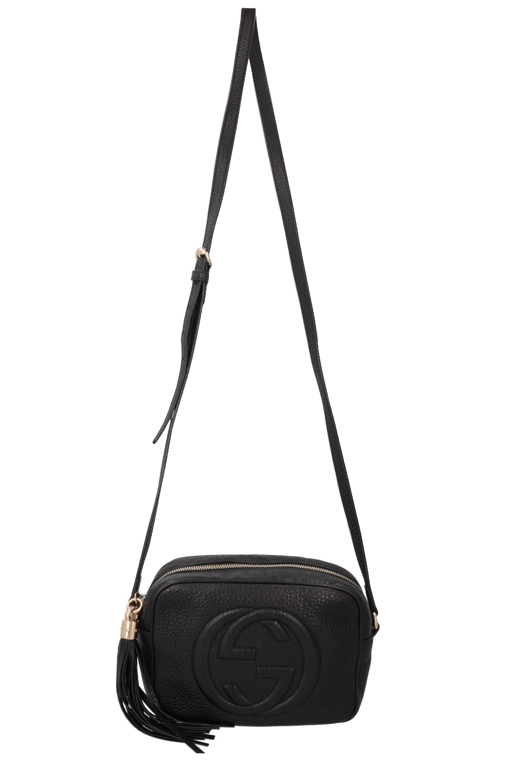 GUCCI Soho Disco Crossbody Bag Leather Black REAWAKE