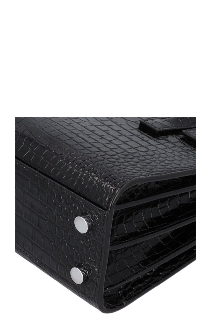 SAINT LAURENT Sac De Jour Nano Croc Embossed Black