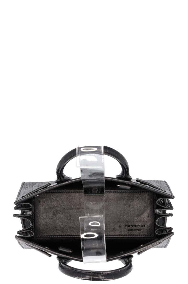 SAINT LAURENT Sac De Jour Nano Croc Embossed Black