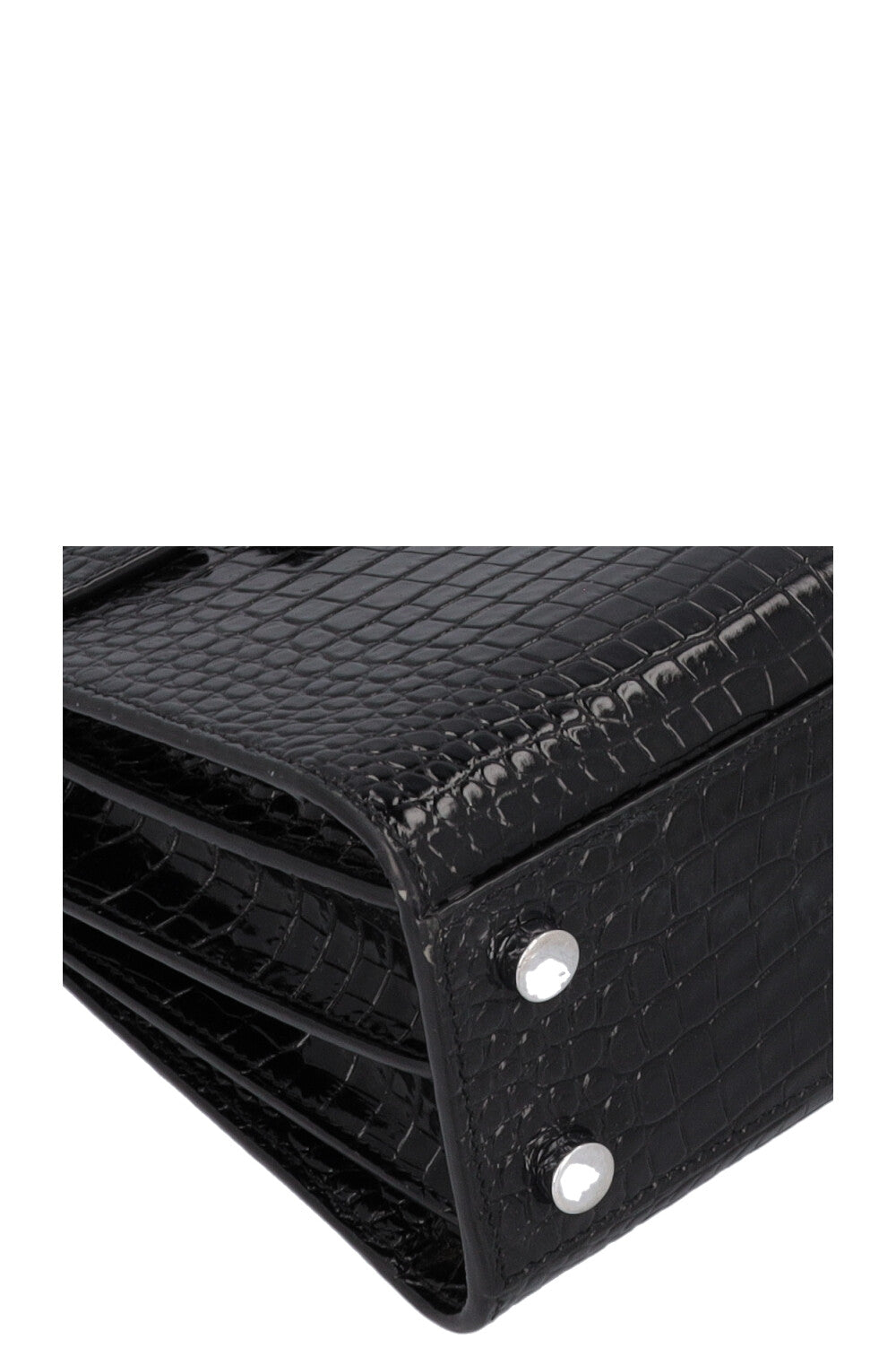 SAINT LAURENT Sac De Jour Nano Croc Embossed Black