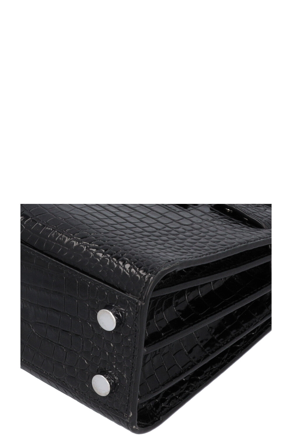 SAINT LAURENT Sac De Jour Nano Croc Embossed Black