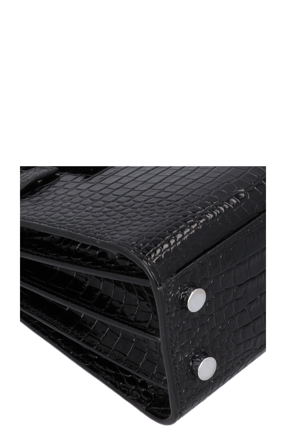 SAINT LAURENT Sac De Jour Nano Croc Embossed Black