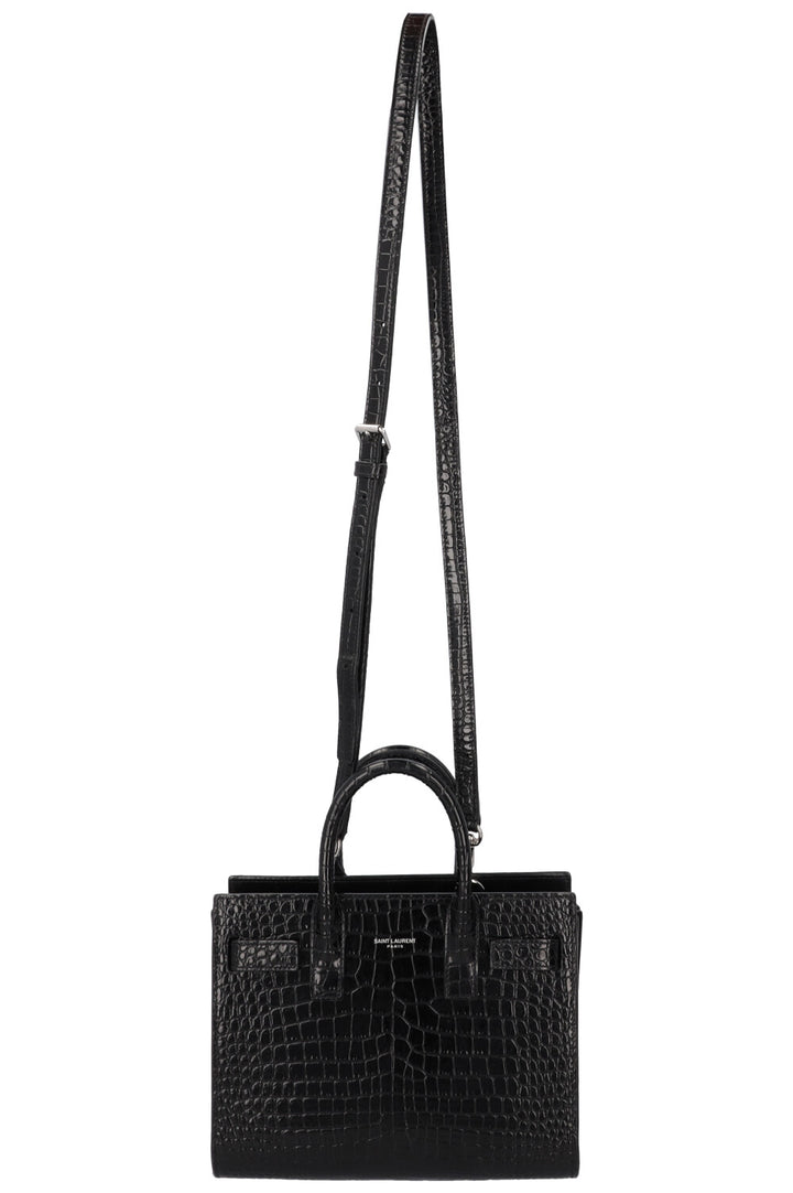 SAINT LAURENT Sac De Jour Nano Croc Embossed Black