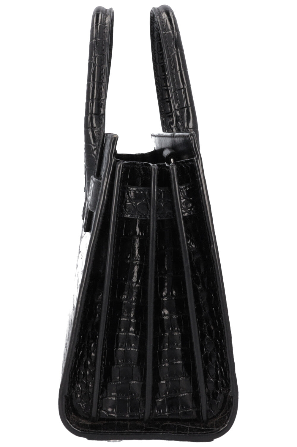 SAINT LAURENT Sac De Jour Nano Croc Embossed Black