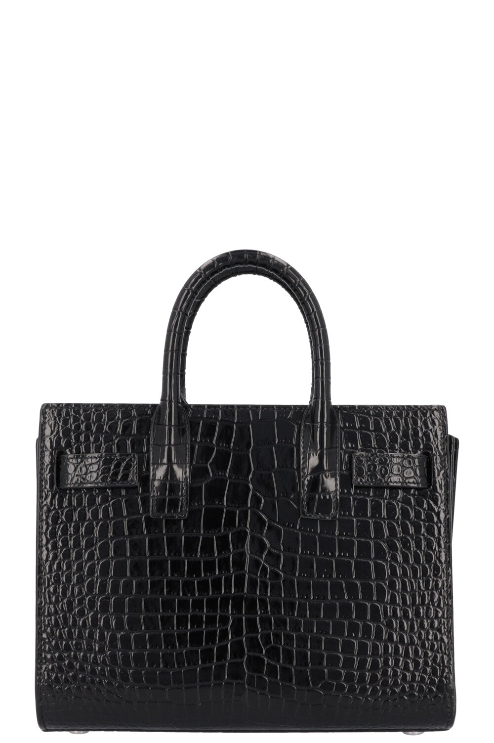 SAINT LAURENT Sac De Jour Nano Croc Embossed Black