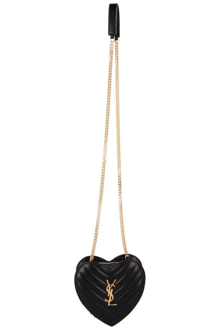 SAINT LAURENT Small Heart Matelasse Bag Black