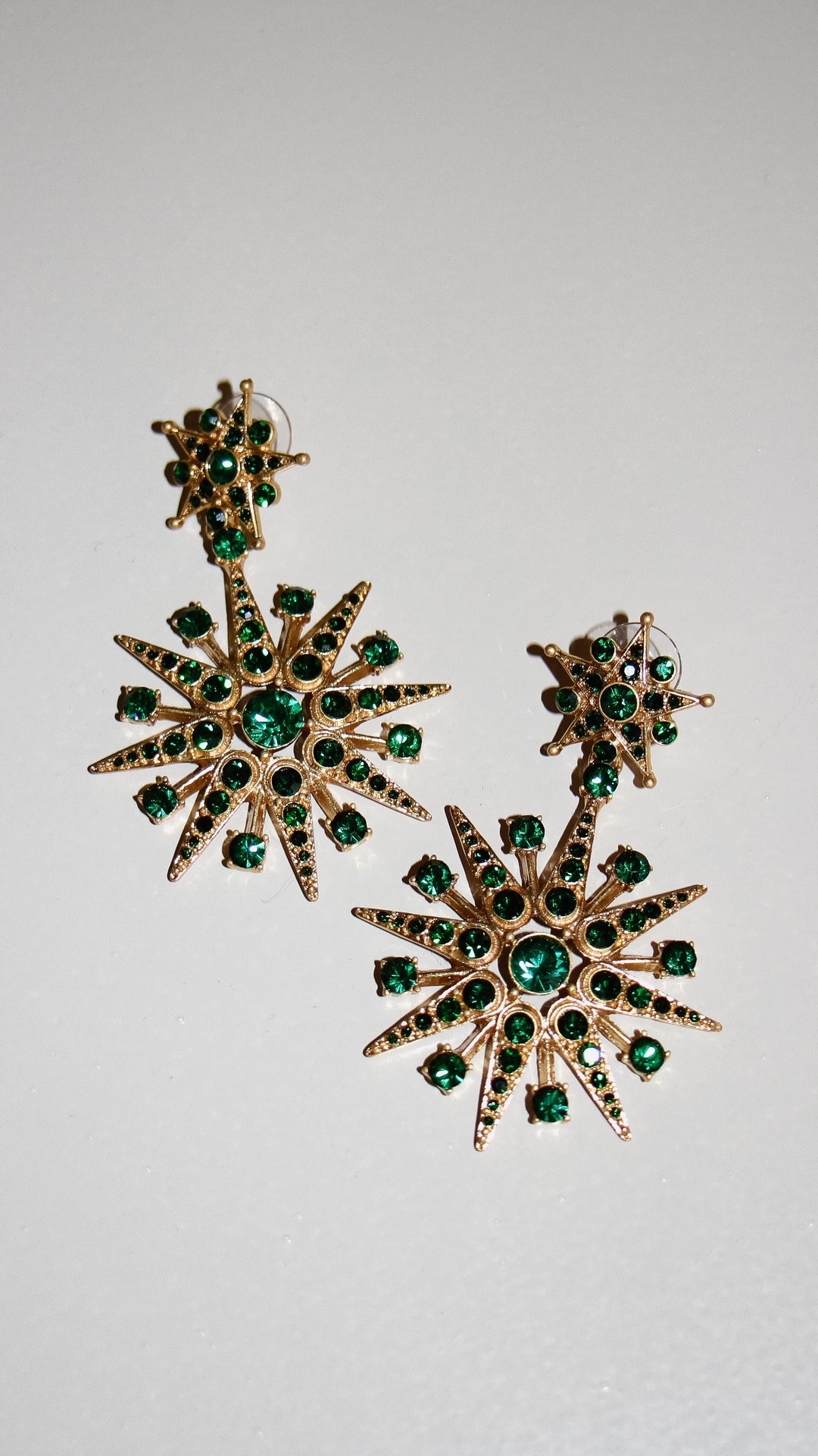 OSCAR DE LA RENTA Star Earrings Gold Green