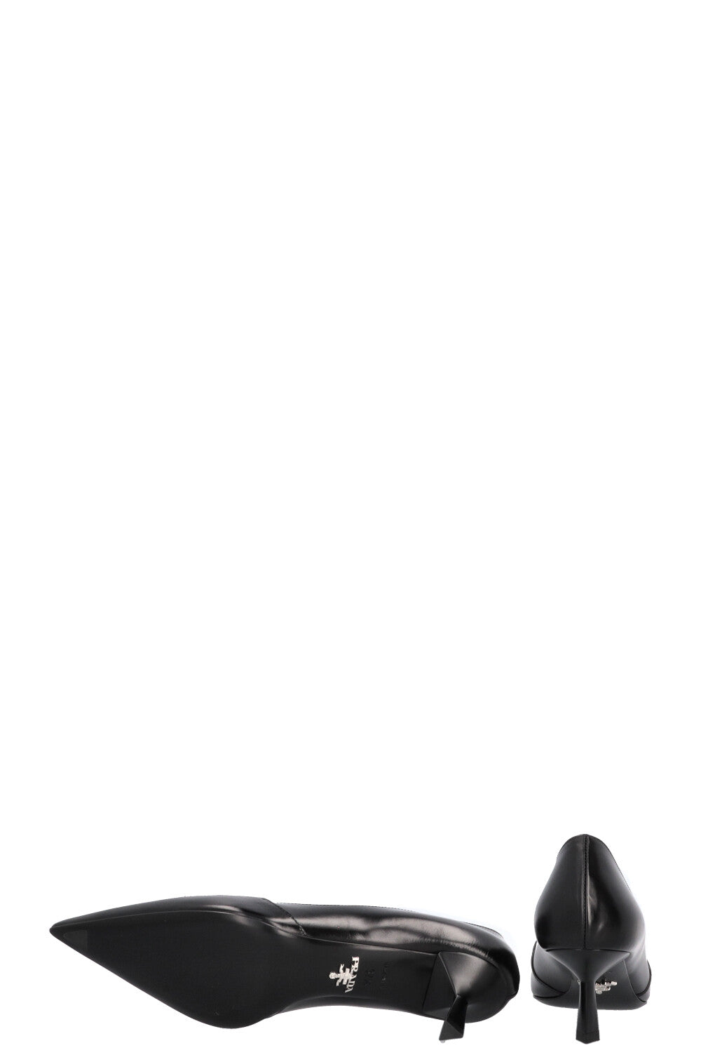 PRADA Logo Geometric Heels Black