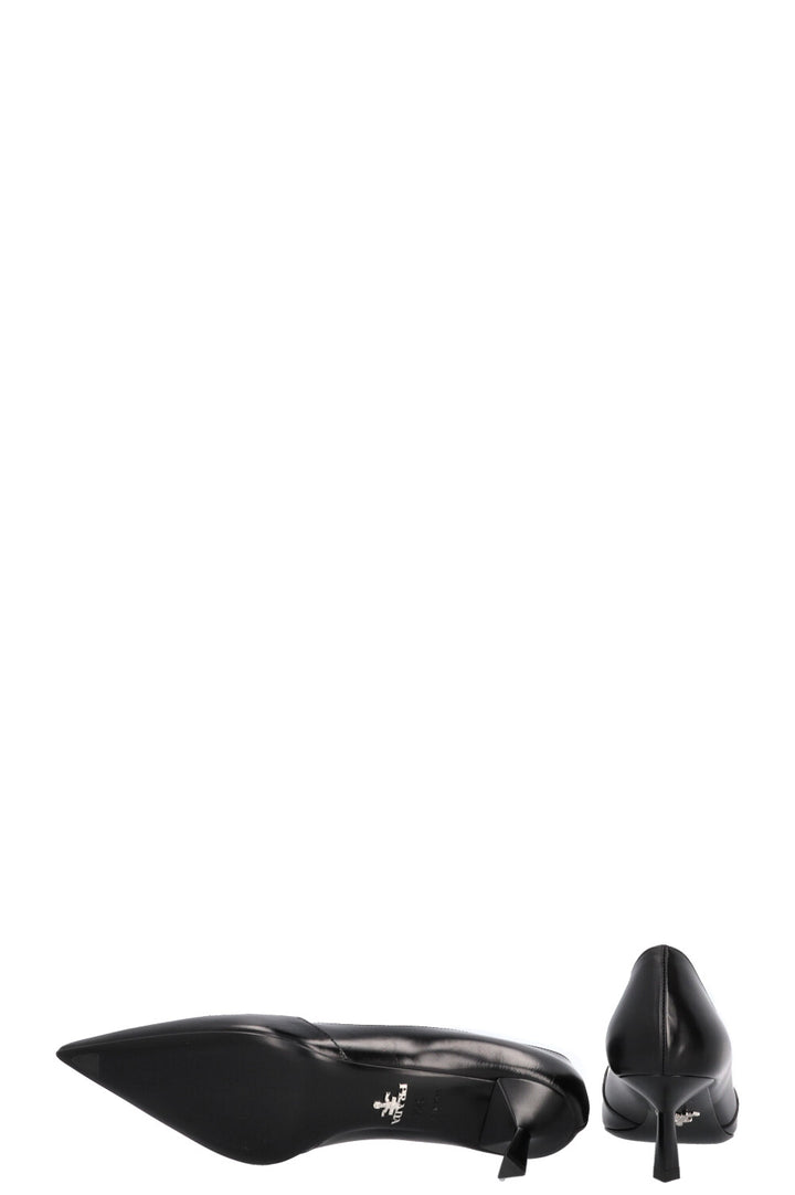 PRADA Logo Geometric Heels Black
