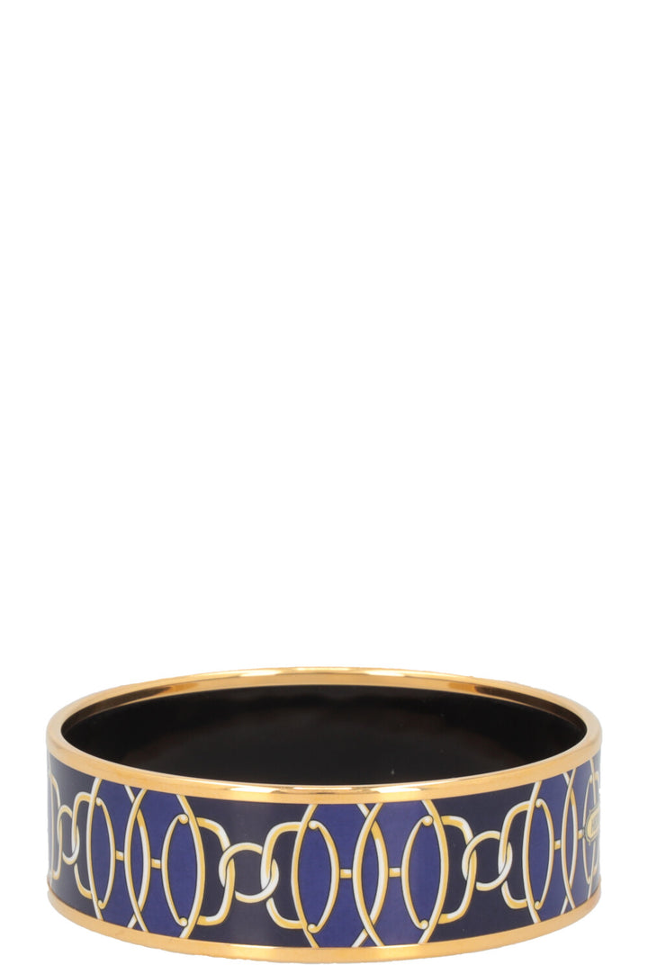 HERMÈS Lift Profile Bracelet Gold Blue