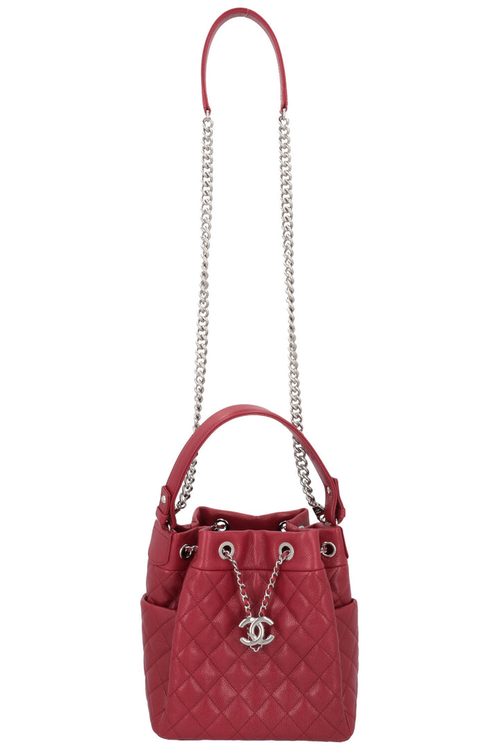 CHANEL CC Bucket Bag Caviar Red