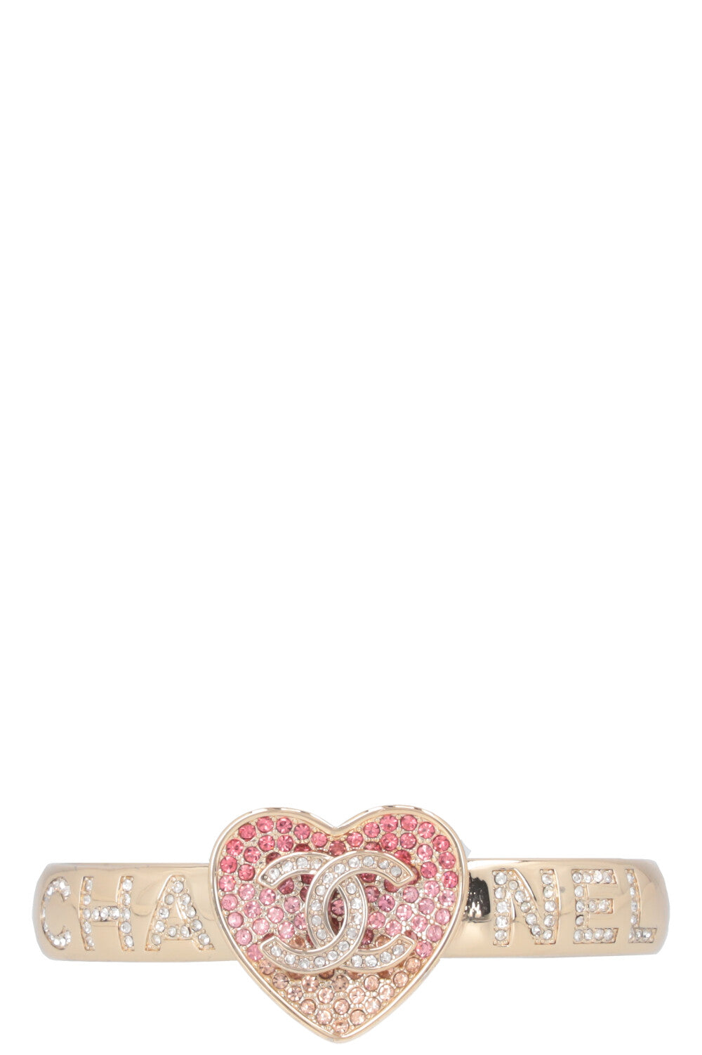 CHANEL 2022 Heart CC Bracelet Champagne Gold