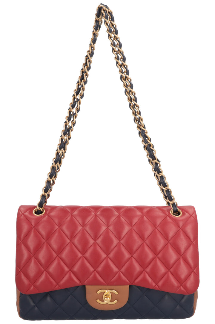 CHANEL Double Flap Bag Large Tricolor
