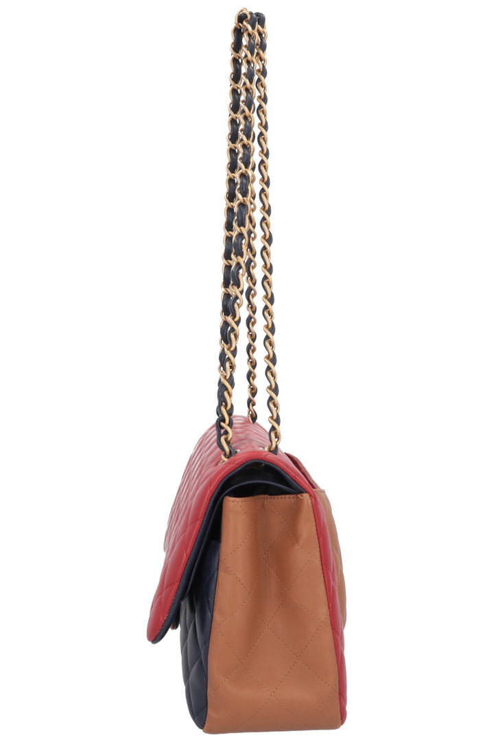 CHANEL Double Flap Bag Large Tricolor