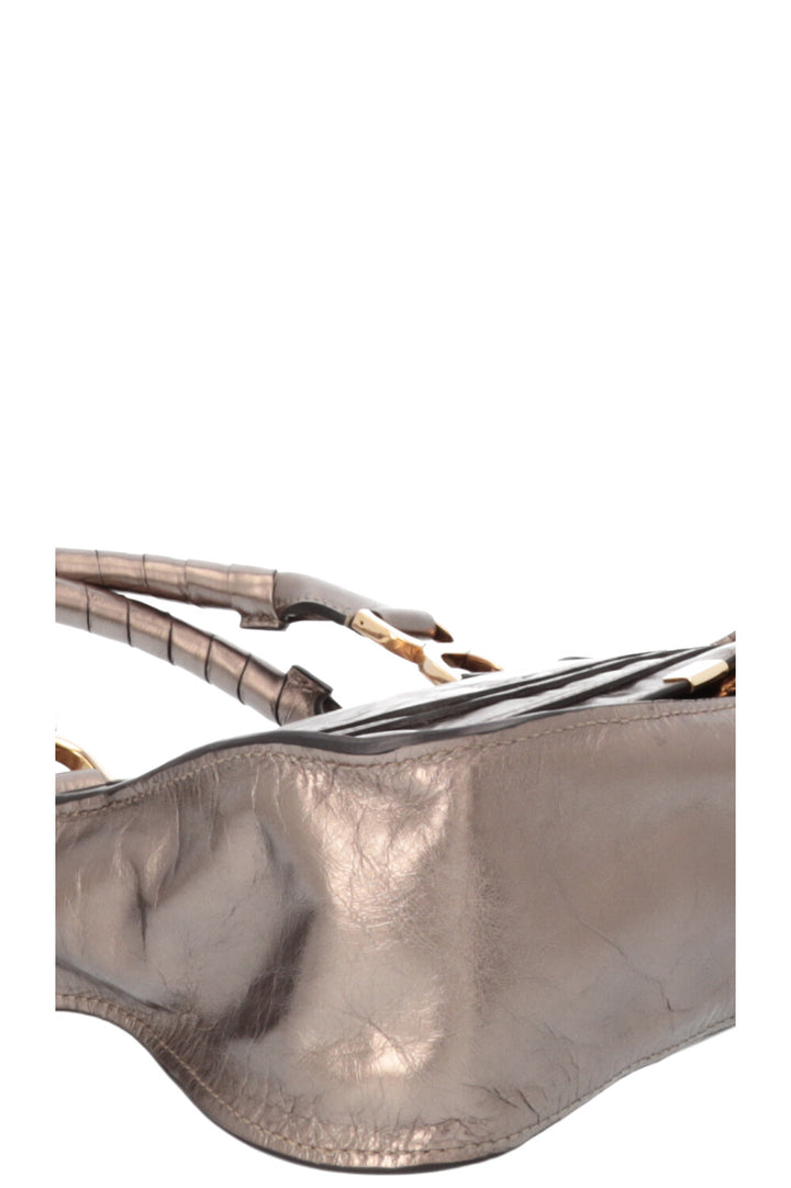 CHLOÉ Double Carry Marcie Bag Small Metallic Bronze