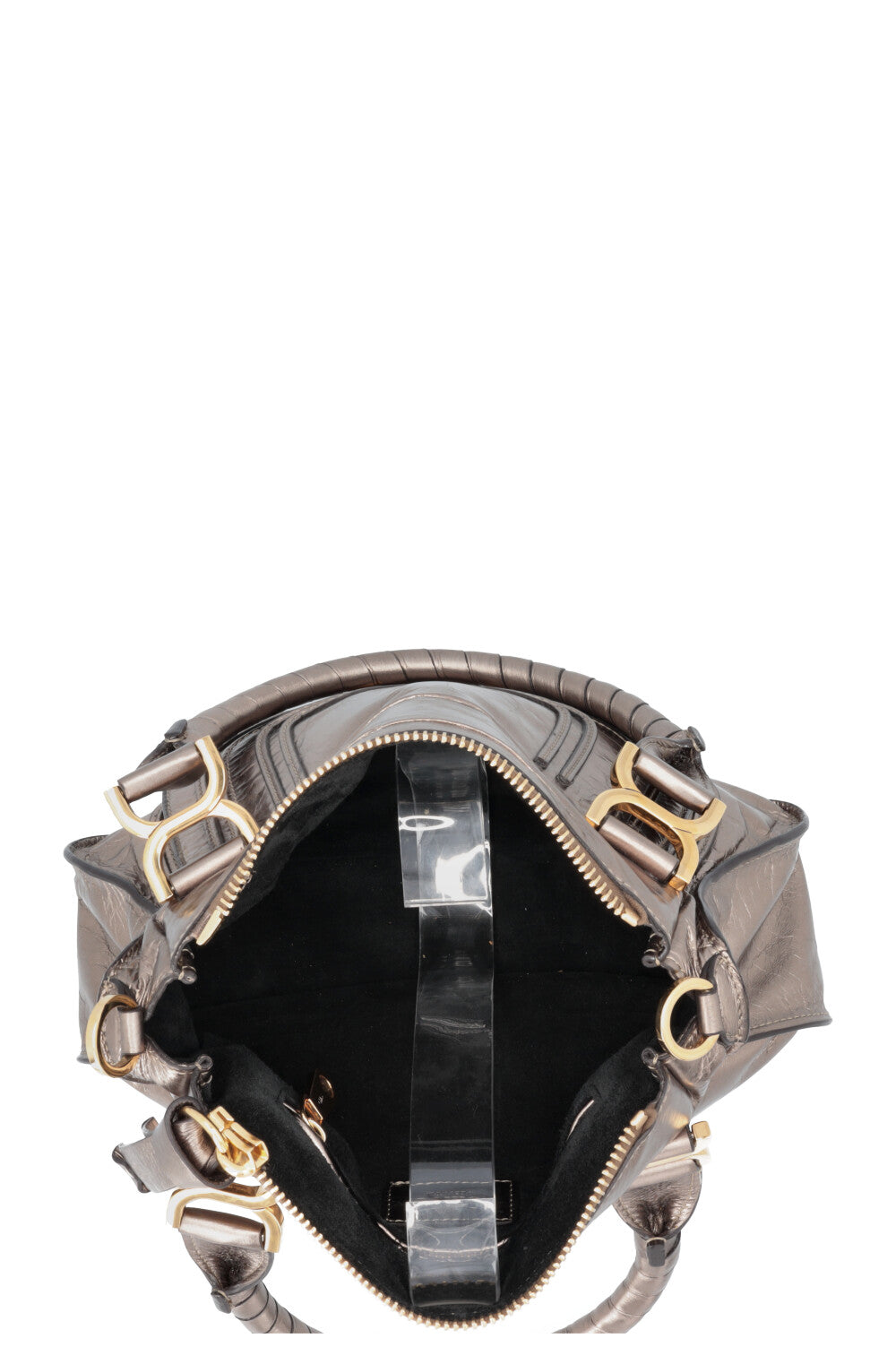 CHLOÉ Double Carry Marcie Bag Small Metallic Bronze