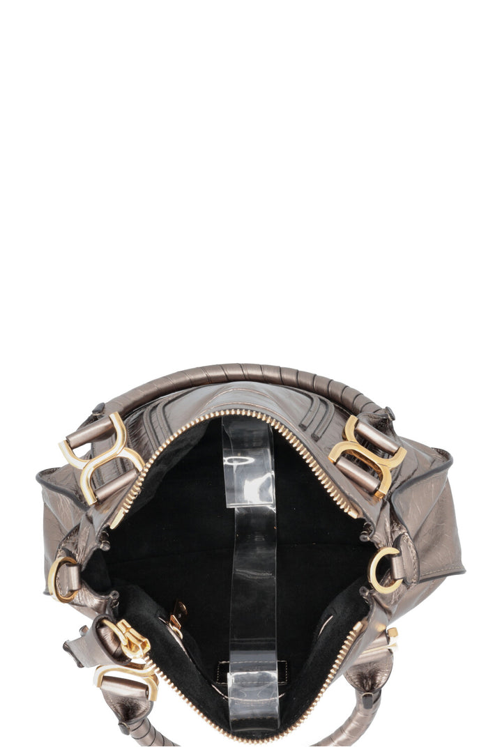 CHLOÉ Double Carry Marcie Bag Small Metallic Bronze