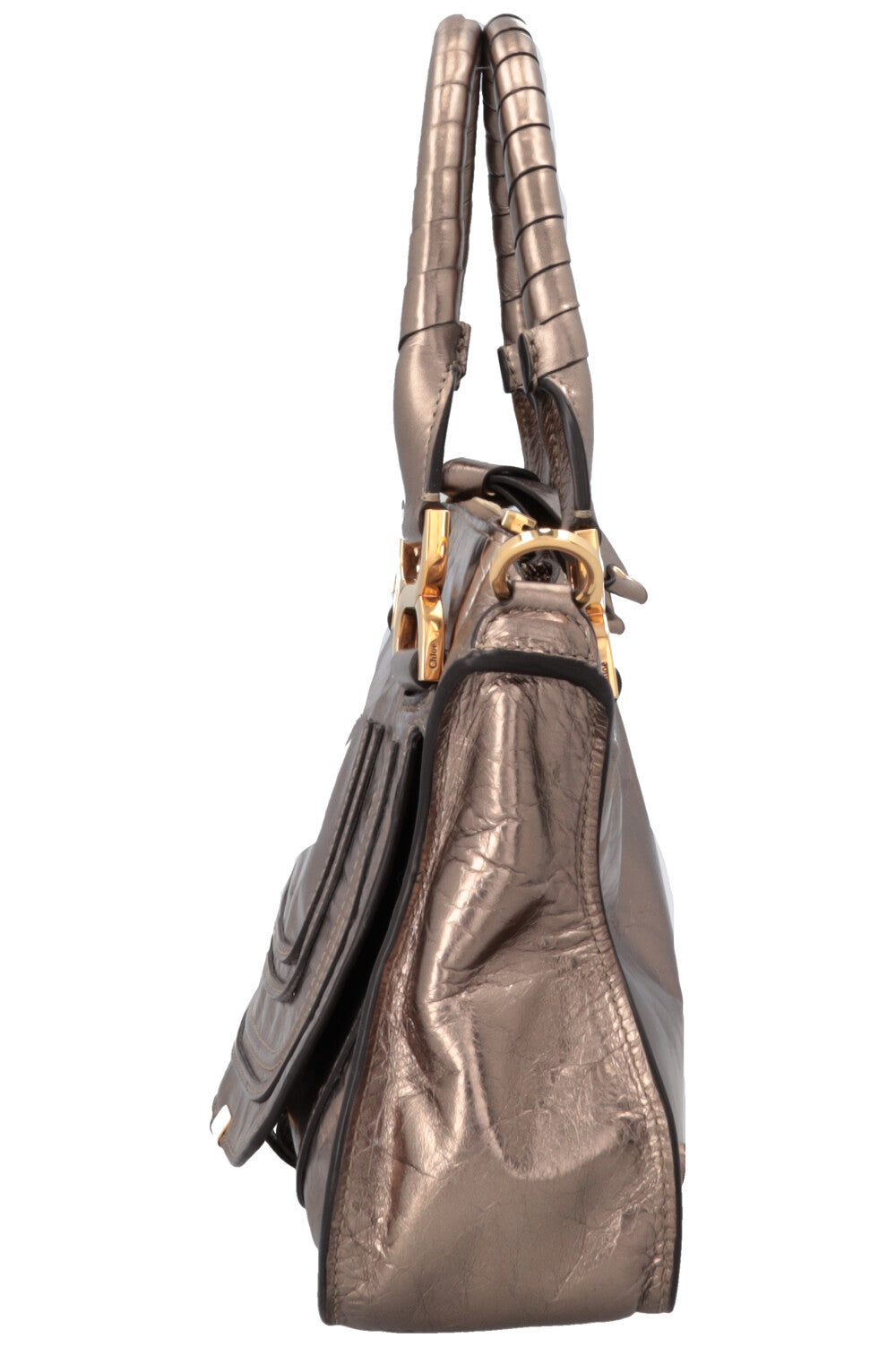 CHLOÉ Double Carry Marcie Bag Small Metallic Bronze