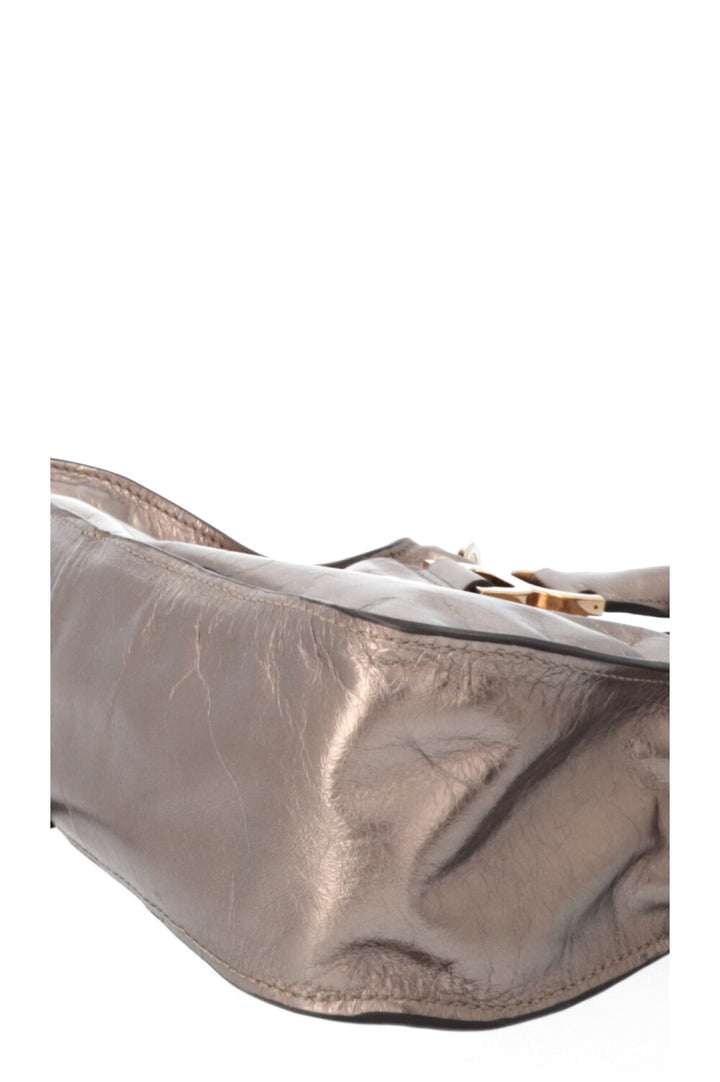 CHLOÉ Double Carry Marcie Bag Small Metallic Bronze