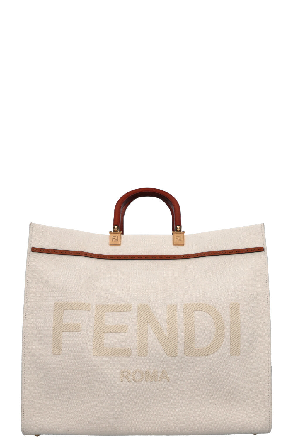 FENDI Sunshine Large Tote Bag Canvas Ivory – REAWAKE