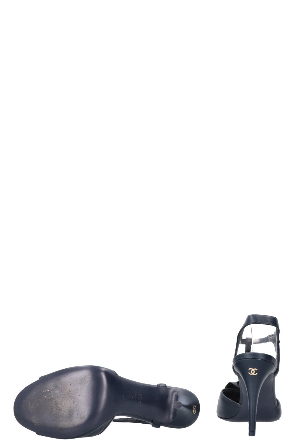 CHANEL Camellia Heels Blue