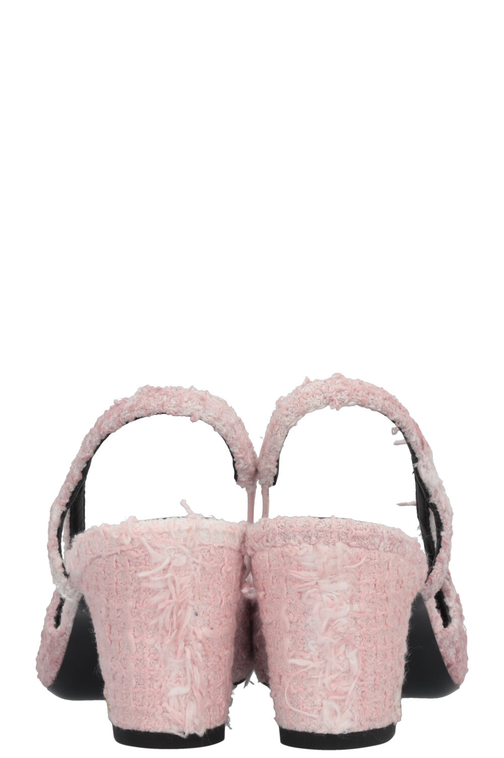 CHANEL Classic Slingback Heels Tweed Rosa