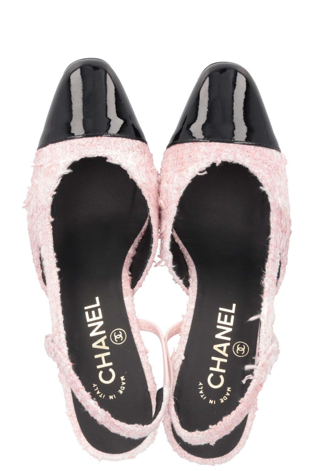 CHANEL Classic Slingback Heels Tweed Rosa