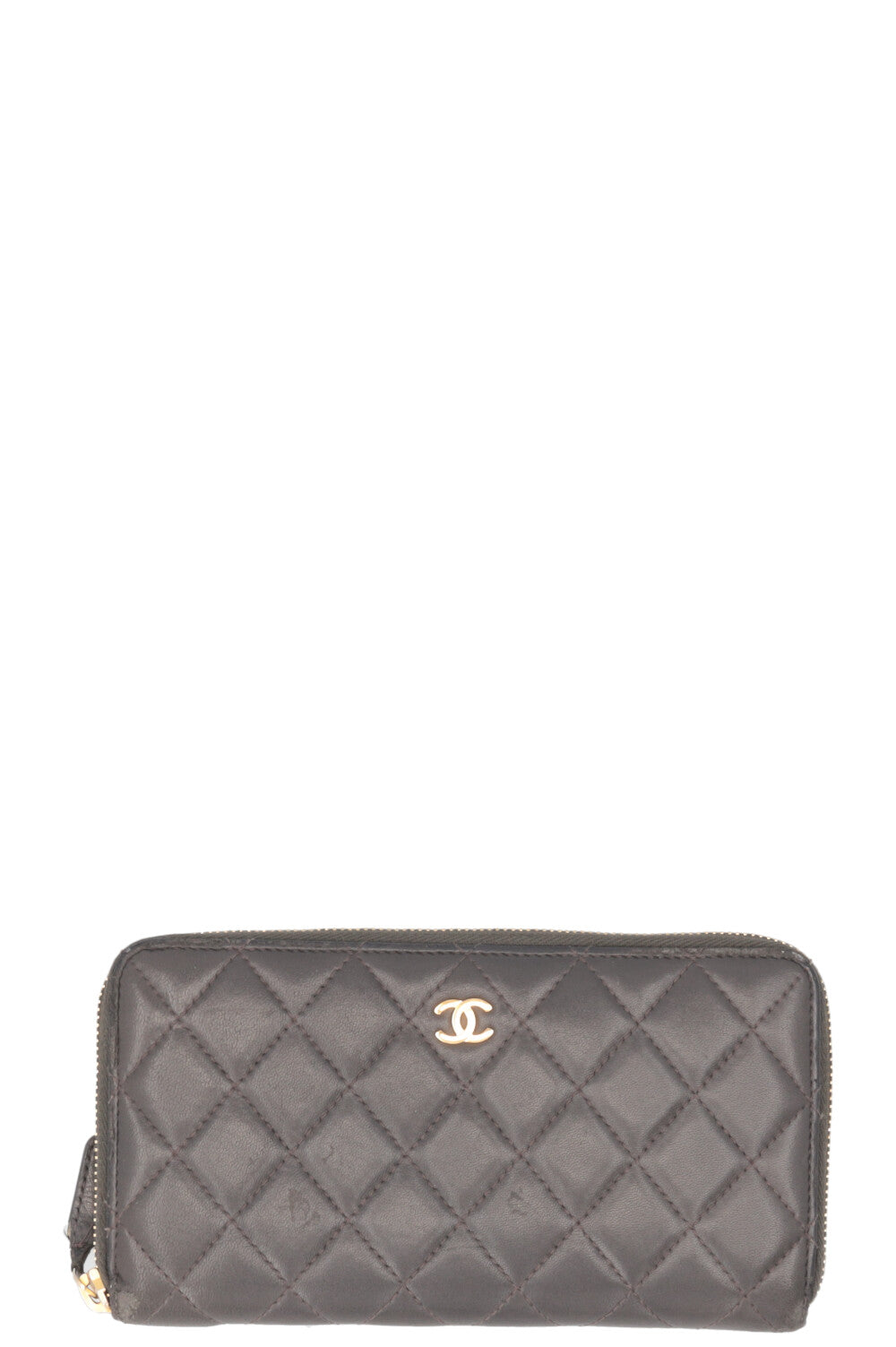 CHANEL Zip Around Wallet Grey