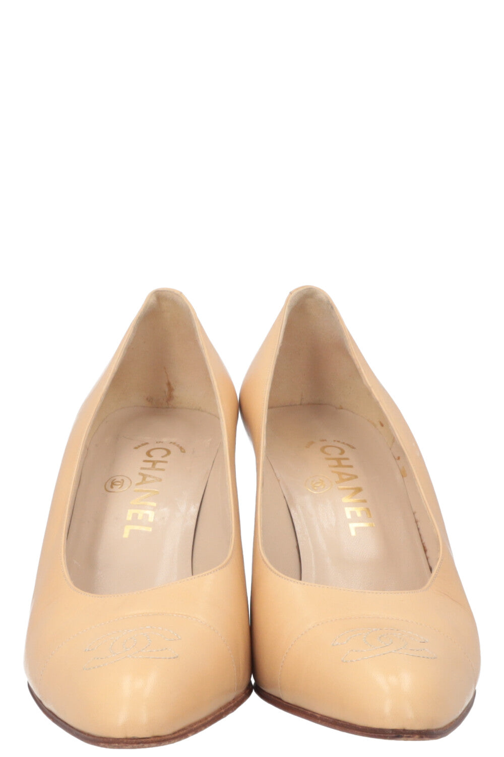 CHANEL CC Heels Beige