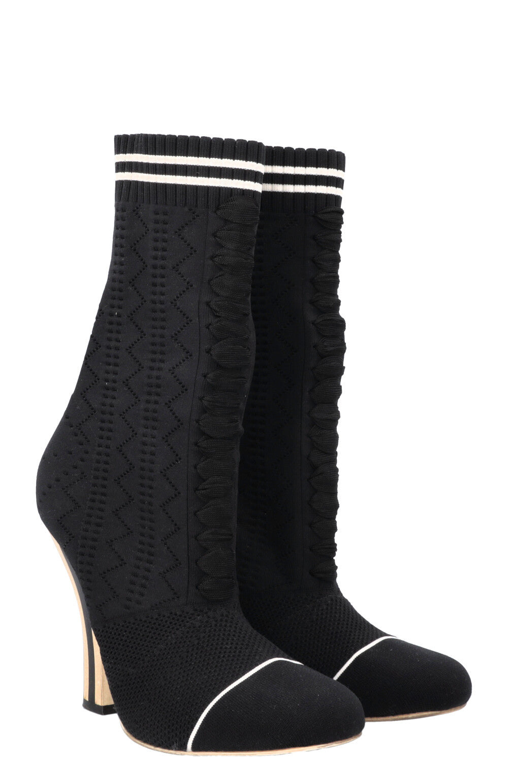 FENDI Heels Boots Stretch Fabric Black