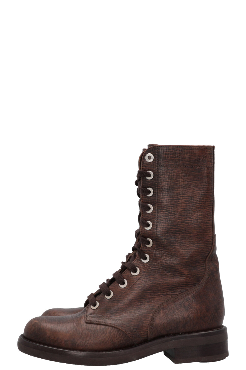 CHANEL CC Lace-Up Ankle Boots, Brown