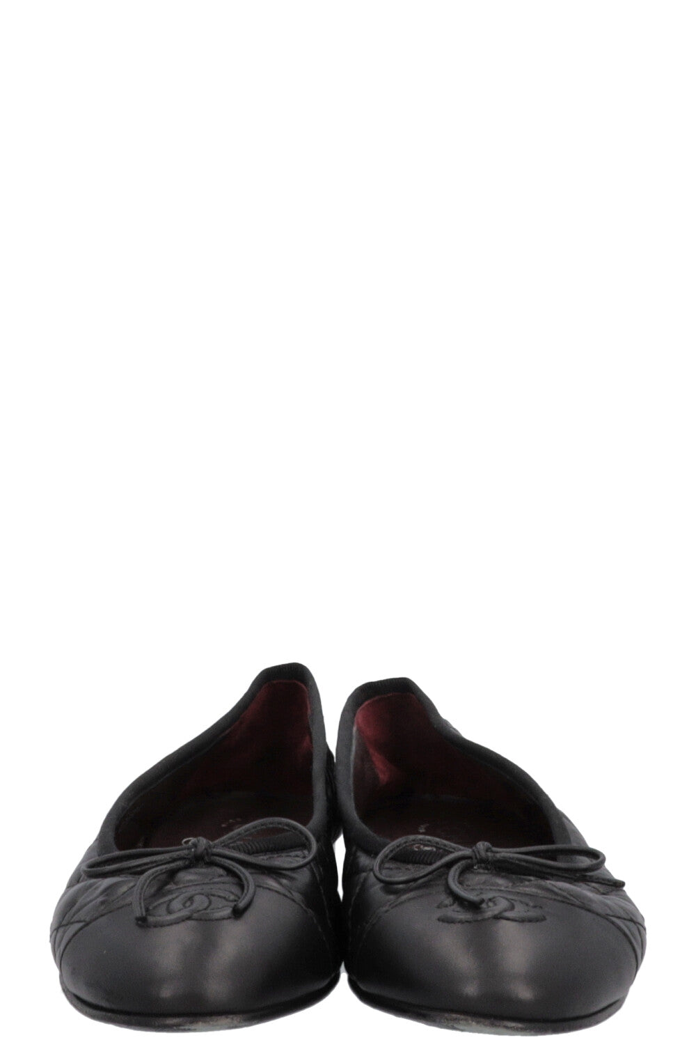 CHANEL Classic CC Ballet Flats Black Leather