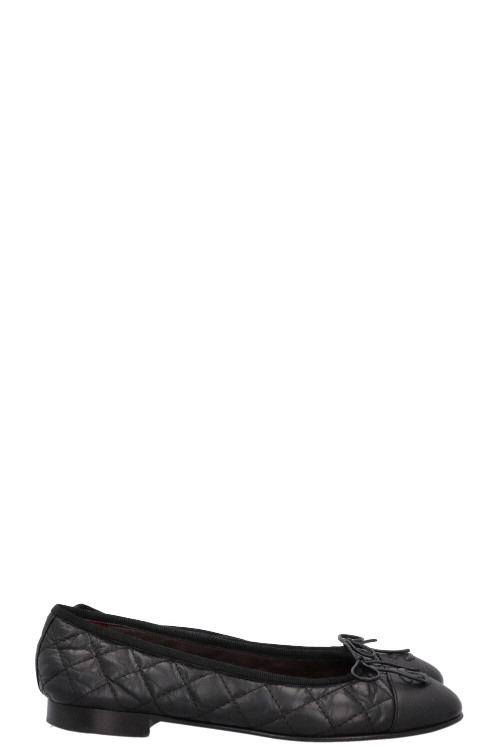CHANEL Classic CC Ballet Flats Black Leather
