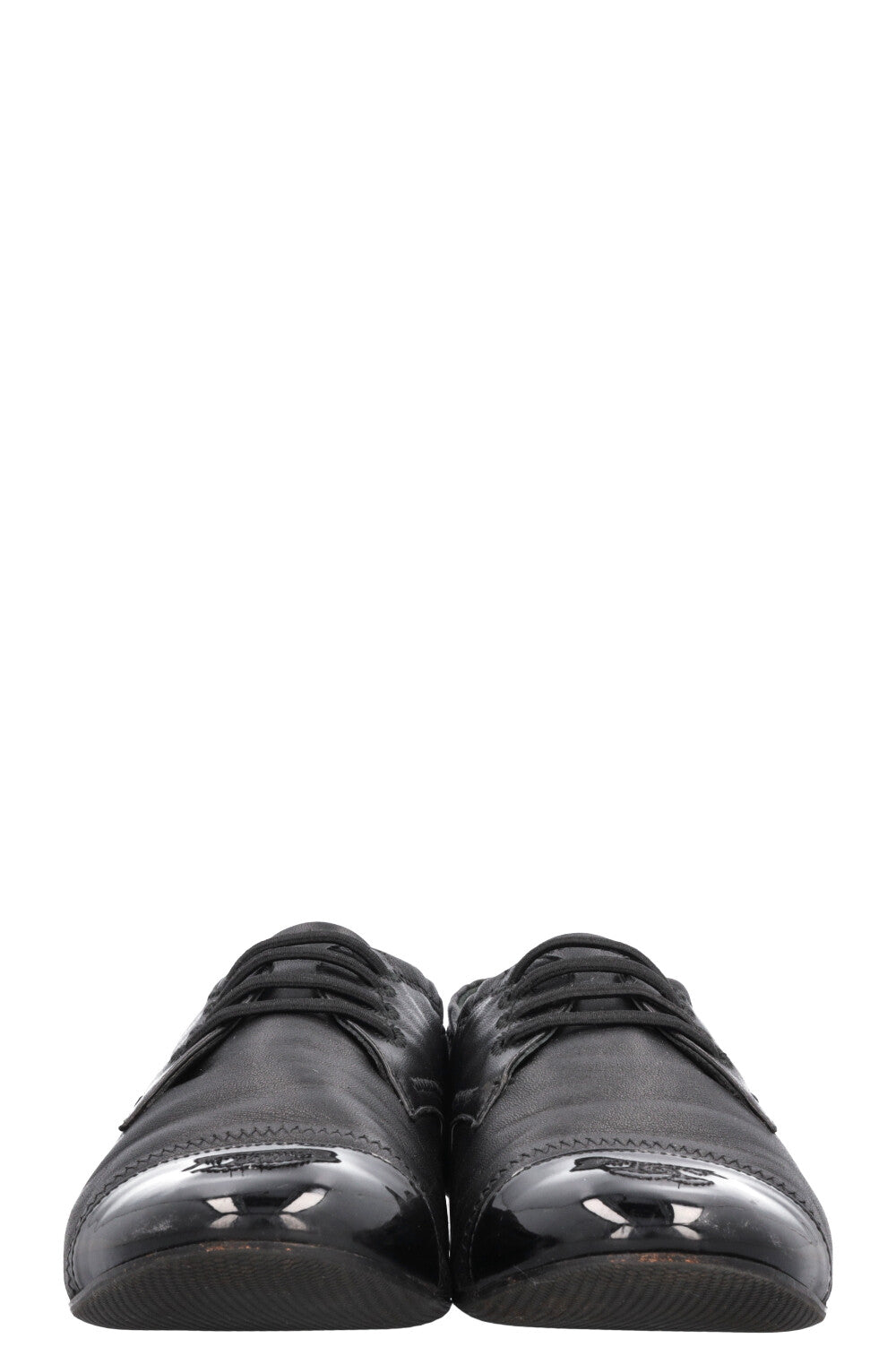 CHANEL CC Flats Leather Black