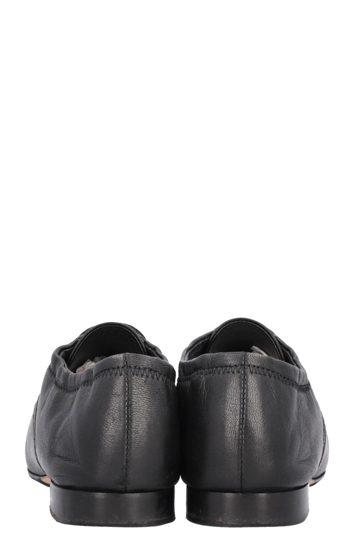 CHANEL CC Flats Leather Black