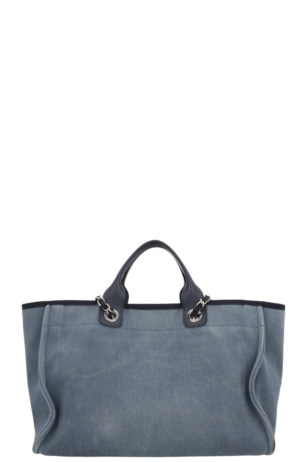 CHANEL Medium Deauville Tote Bag Denim Blue