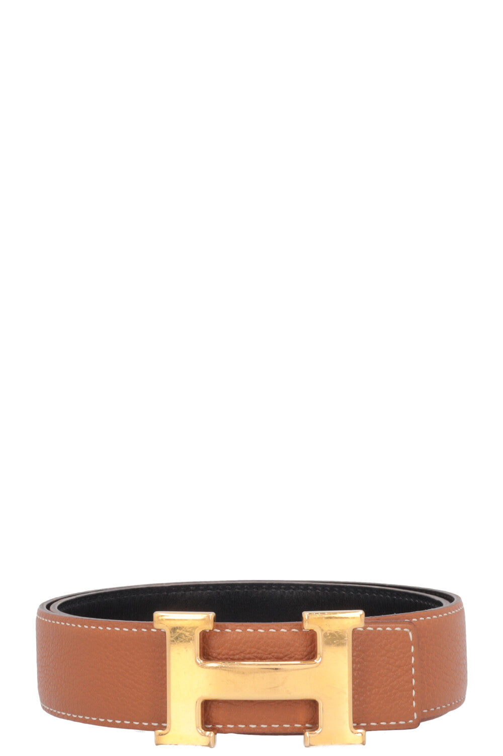 HERMÈS Constance Belt Two Straps Navy Gold Black